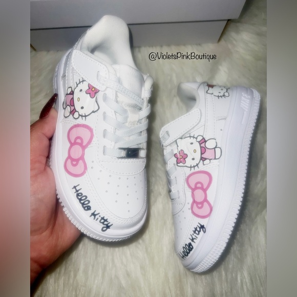 Kids Shoes Hello Kitty custom Air Force One Sneakers - Picture 5 of 7